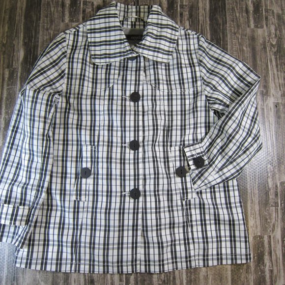 NBW, Black/White Plaid Wind/Water Resistant Jacket - Picture 1 of 5